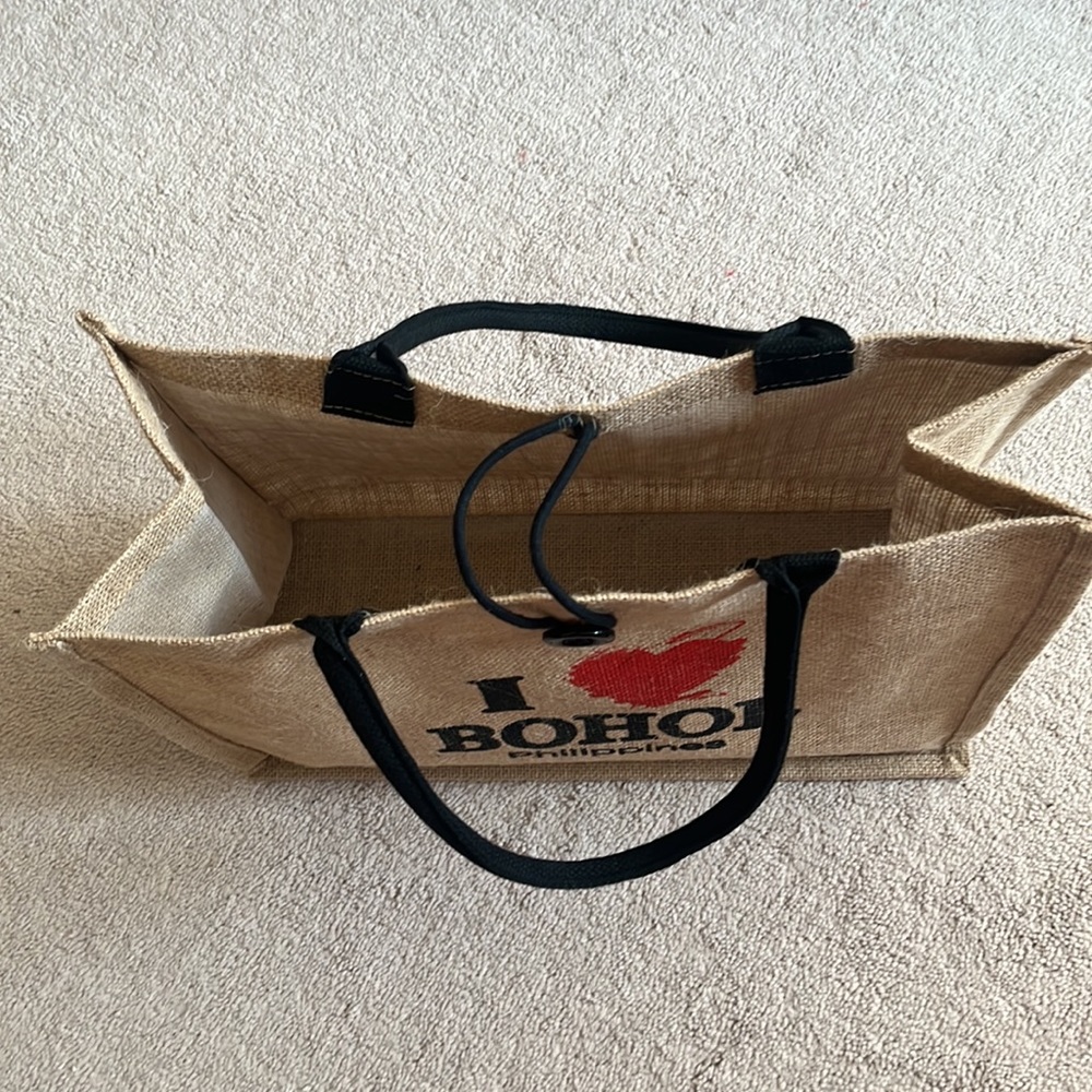 Burlap Beach Tote Bag - Picture 3 of 9